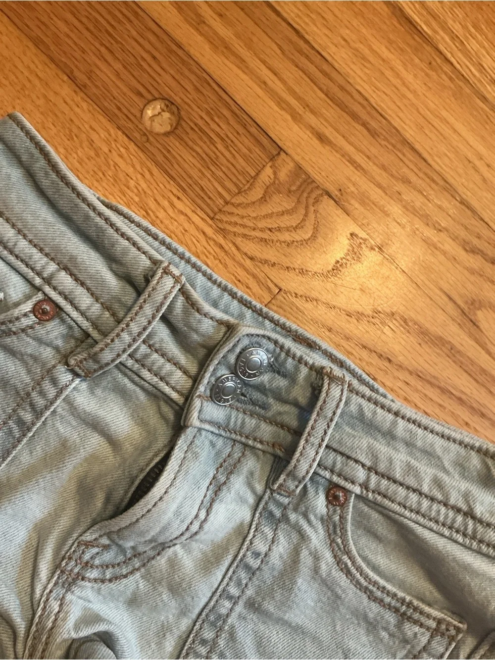 American Eagle Outfitters Light Denim Kids Shorts with Flap Pocket